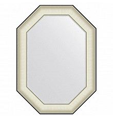 Зеркало 54х74 см белая кожа с хромом Evoform Octagon BY 7442