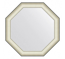 Зеркало 74х74 см белая кожа с хромом Evoform Octagon BY 7441