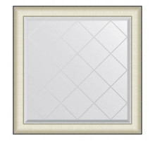 Зеркало 84х84 см белая кожа с хромом Evoform Exclusive-G BY 4572