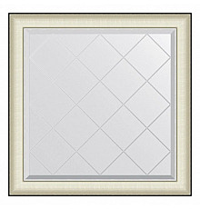 Зеркало 84х84 см белая кожа с хромом Evoform Exclusive-G BY 4572