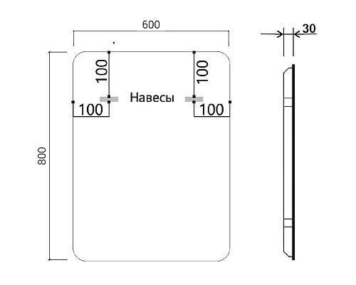 Зеркало 60x80 см Vincea VLM-3MA600