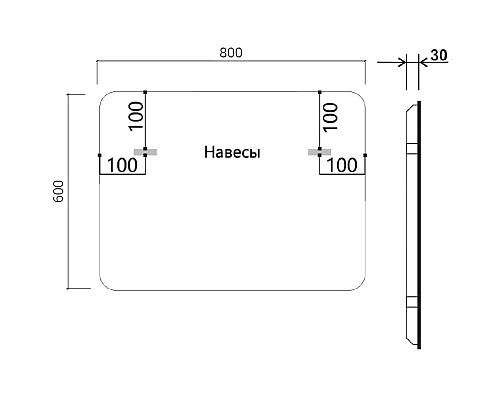 Зеркало 80x60 см Vincea VLM-3VC800-2 Зеркало 80x60 см Vincea VLM-3VC800-2