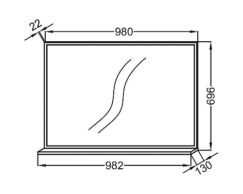 Приобрести Зеркало 98,2х69,6 см серый дуб Jacob Delafon Vivienne EB1598-E71 в магазине сантехники Santeh-Crystal.ru