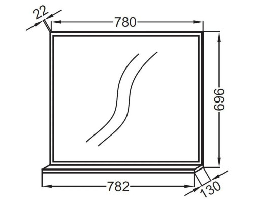Купить Зеркало 78,2х69,6 см арлингтонгский дуб Jacob Delafon Vivienne EB1597-E70 в магазине сантехники Santeh-Crystal.ru