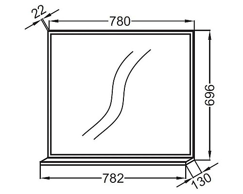 Купить Зеркало 78,2х69,6 см серый дуб Jacob Delafon Vivienne EB1597-E71 в магазине сантехники Santeh-Crystal.ru