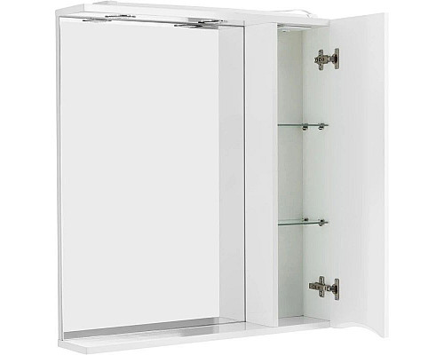 Купить Зеркальный шкаф 60х75 см Bianco Lucido BelBagno Marino MARINO-SPC-600/750-1A-BL-P-R в магазине сантехники Santeh-Crystal.ru