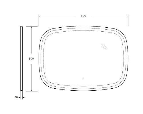 Заказать Зеркало 110х80 см Cezares Molveno CZR-SPC-MOLVENO-1100-800-MOV в магазине сантехники Santeh-Crystal.ru