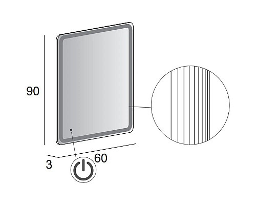 Приобрести Зеркало 60х90 см Cezares 45028 в магазине сантехники Santeh-Crystal.ru