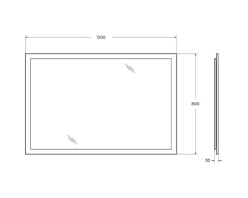 Купить Зеркало 120х80 см белый глянец Cezares 45009 в магазине сантехники Santeh-Crystal.ru