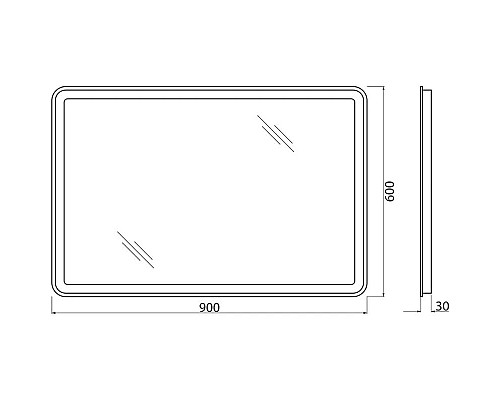 Купить Зеркало 90х60 см BelBagno Marino SPC-MAR-900-600-LED-BTN в магазине сантехники Santeh-Crystal.ru