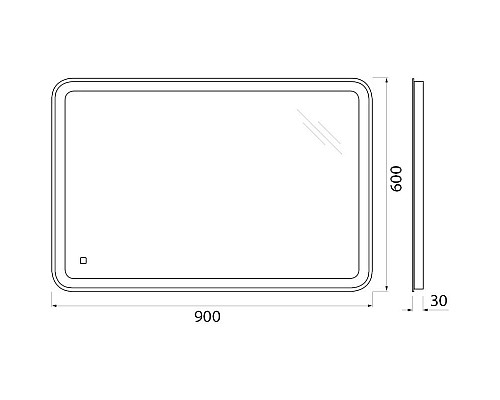Заказать Зеркало 90х60 см BelBagno Marino SPC-MAR-900-600-LED-TCH в магазине сантехники Santeh-Crystal.ru