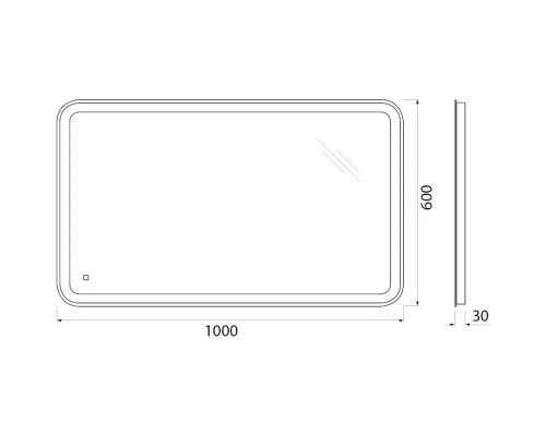 Приобрести Зеркало 100х60 см BelBagno Marino SPC-MAR-1000-600-LED-TCH в магазине сантехники Santeh-Crystal.ru