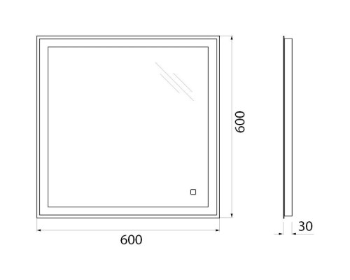 Заказать Зеркало 60х60 см BelBagno SPC-GRT-600-600-LED-TCH в магазине сантехники Santeh-Crystal.ru