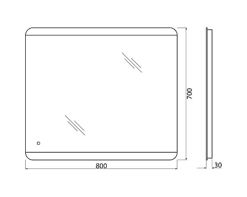 Заказать Зеркало 80х70 см BelBagno SPC-CEZ-800-700-LED-TCH в магазине сантехники Santeh-Crystal.ru