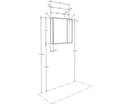 Заказать Зеркальный шкаф 70х70 см белый глянец Акватон Асти 1A263402AX010 в магазине сантехники Santeh-Crystal.ru