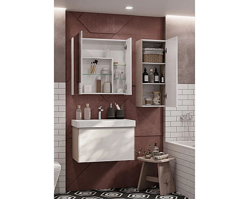 Заказать Зеркальный шкаф 70х70 см белый глянец Акватон Асти 1A263402AX010 в магазине сантехники Santeh-Crystal.ru