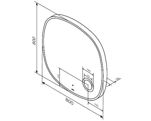 Приобрести Зеркало 80х80 см Am.Pm Func M8FMOX0803SA в магазине сантехники Santeh-Crystal.ru