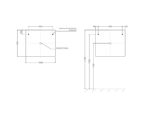 Купить Зеркало 100x90 см Salini Ombra 27M011090BH в магазине сантехники Santeh-Crystal.ru