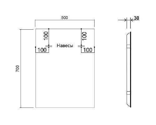 Зеркало 50x70 см черный Vincea VLM-3VN500B