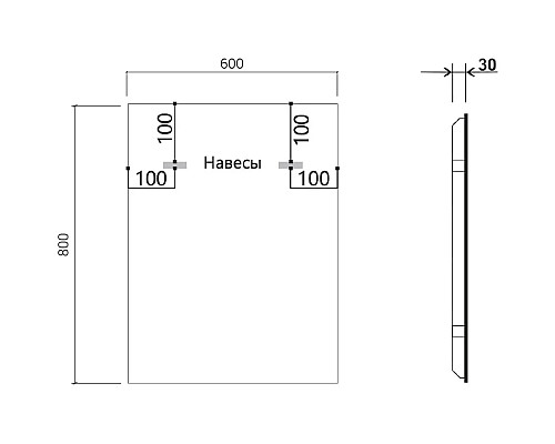 Зеркало 60x80 см черный Vincea VLM-3VN600B-2