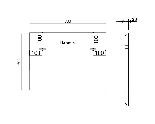 Зеркало 80x60 см черный Vincea VLM-3VN800B-2 Зеркало 80x60 см черный Vincea VLM-3VN800B-2