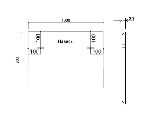 Зеркало 100x80 см черный Vincea VLM-3VN100B-2