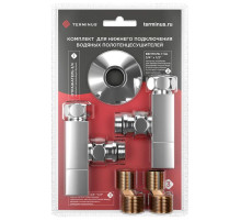 Вентиль запорный угловой квадратный пара 1/2" нар.р. - 3/4" н/г Terminus 4620768888861