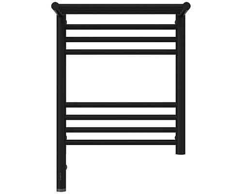 Заказать Полотенцесушитель электрический 500х400 черный матовый МЭМ левый Сунержа Богема с полкой 3.0 31-5806-5040 в магазине сантехники Santeh-Crystal.ru