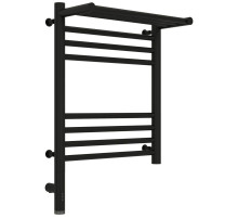 Полотенцесушитель электрический 500х400 черный матовый МЭМ левый Сунержа Богема с полкой 3.0 31-5806-5040