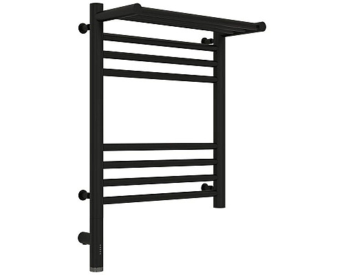 Заказать Полотенцесушитель электрический 500х400 черный матовый МЭМ левый Сунержа Богема с полкой 3.0 31-5806-5040 в магазине сантехники Santeh-Crystal.ru