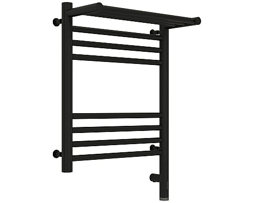 Заказать Полотенцесушитель электрический 500х400 черный матовый МЭМ правый Сунержа Богема с полкой 3.0 31-5807-5040 в магазине сантехники Santeh-Crystal.ru