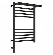 Полотенцесушитель электрический 600х400 темный титан муар МЭМ левый Сунержа Богема с полкой 3.0 15-5806-6040