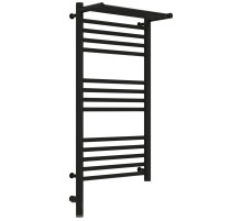 Полотенцесушитель электрический 800х400 черный матовый МЭМ левый Сунержа Богема с полкой 3.0 31-5806-8040