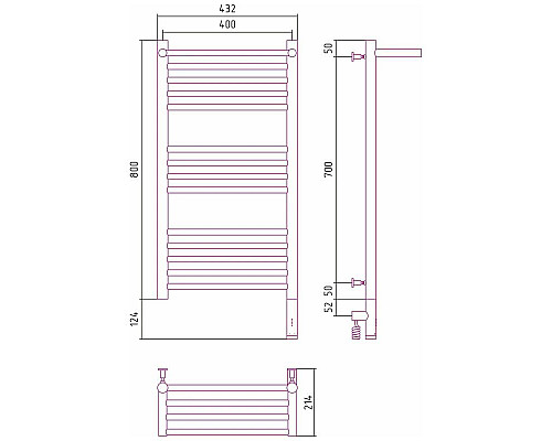 Заказать Полотенцесушитель электрический 800х400 белый матовый МЭМ правый Сунержа Богема с полкой 3.0 30-5807-8040 в магазине сантехники Santeh-Crystal.ru