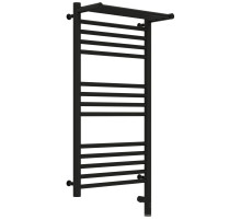 Полотенцесушитель электрический 800х400 черный матовый МЭМ правый Сунержа Богема с полкой 3.0 31-5807-8040