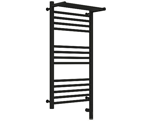 Заказать Полотенцесушитель электрический 800х400 черный матовый МЭМ правый Сунержа Богема с полкой 3.0 31-5807-8040 в магазине сантехники Santeh-Crystal.ru