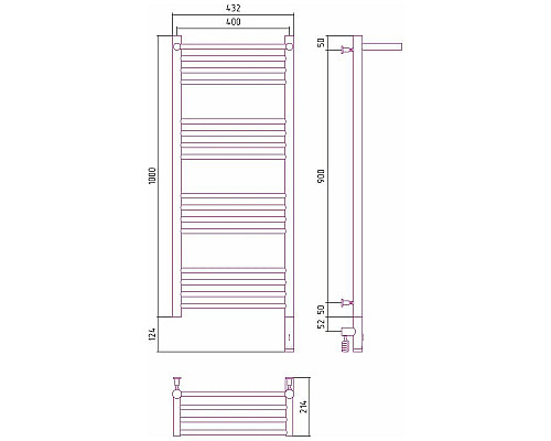Приобрести Полотенцесушитель электрический 1000х400 темный титан муар МЭМ правый Сунержа Богема с полкой 3.0 15-5807-1040 в магазине сантехники Santeh-Crystal.ru