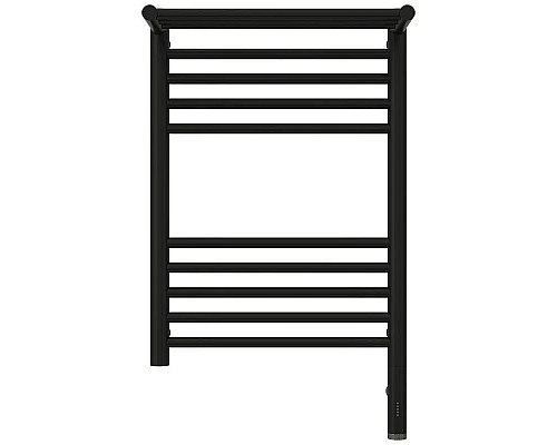 Купить Полотенцесушитель электрический 600х400 черный матовый МЭМ правый Сунержа Богема с полкой 3.0 31-5807-6040 в магазине сантехники Santeh-Crystal.ru