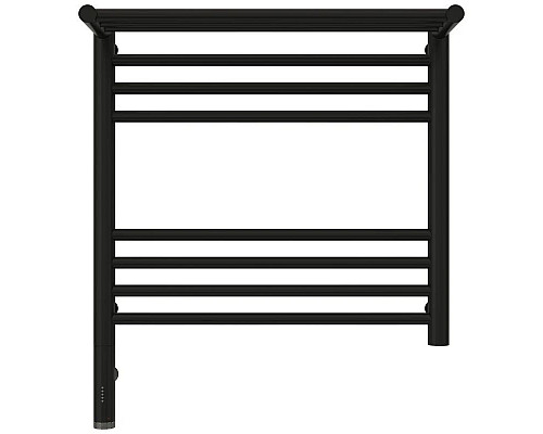 Заказать Полотенцесушитель электрический 500х500 черный матовый МЭМ левый Сунержа Богема с полкой 3.0 31-5806-5050 в магазине сантехники Santeh-Crystal.ru