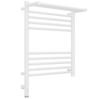 Полотенцесушитель электрический 600х500 белый матовый МЭМ левый Сунержа Богема с полкой 3.0 30-5806-6050