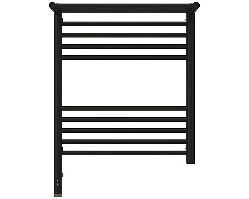 Приобрести Полотенцесушитель электрический 600х500 черный матовый МЭМ левый Сунержа Богема с полкой 3.0 31-5806-6050 в магазине сантехники Santeh-Crystal.ru