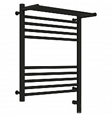 Полотенцесушитель электрический 600х500 черный матовый МЭМ правый Сунержа Богема с полкой 3.0 31-5807-6050
