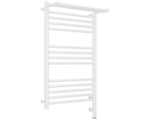 Купить Полотенцесушитель электрический 800х500 белый матовый МЭМ правый Сунержа Богема с полкой 3.0 30-5807-8050 в магазине сантехники Santeh-Crystal.ru