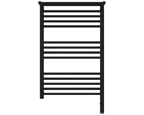 Купить Полотенцесушитель электрический 800х500 черный матовый МЭМ правый Сунержа Богема с полкой 3.0 31-5807-8050 в магазине сантехники Santeh-Crystal.ru