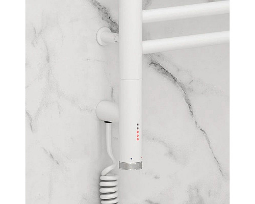 Купить Полотенцесушитель электрический 1000х500 белый матовый МЭМ левый Сунержа Богема с полкой 3.0 30-5806-1050 в магазине сантехники Santeh-Crystal.ru