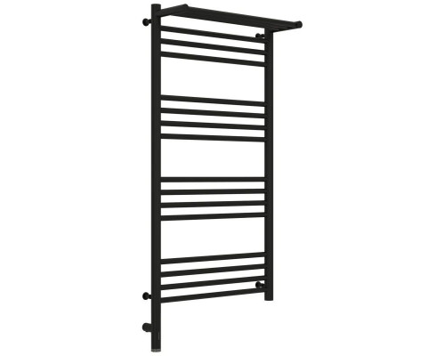 Заказать Полотенцесушитель электрический 1000х500 черный матовый МЭМ левый Сунержа Богема с полкой 3.0 31-5806-1050 в магазине сантехники Santeh-Crystal.ru