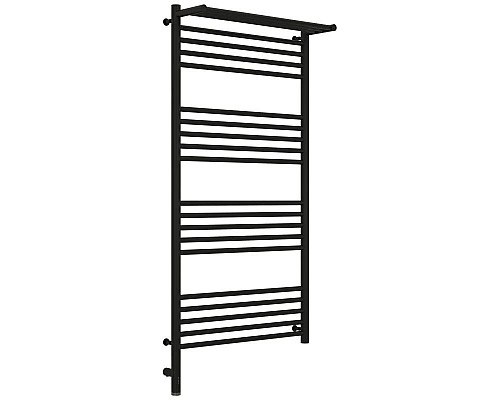 Купить Полотенцесушитель электрический 1200х600 черный матовый МЭМ левый Сунержа Богема с полкой 3.0 31-5806-1260 в магазине сантехники Santeh-Crystal.ru