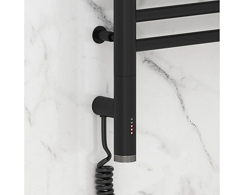 Приобрести Полотенцесушитель электрический 1200х500 черный матовый МЭМ левый Сунержа Богема с полкой 3.0 31-5808-1250 в магазине сантехники Santeh-Crystal.ru