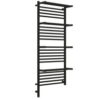 Полотенцесушитель электрический 1200х500 черный матовый МЭМ левый Сунержа Богема с полкой 3.0 31-5808-1250
