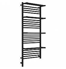 Полотенцесушитель электрический 1200х500 черный матовый МЭМ левый Сунержа Богема с полкой 3.0 31-5808-1250